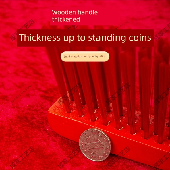 Ahşap Baskılı Düğün Yatağı Fırçası - Altın [Bir Altın Dokunuşu] - Püskülsüz - Resim 5