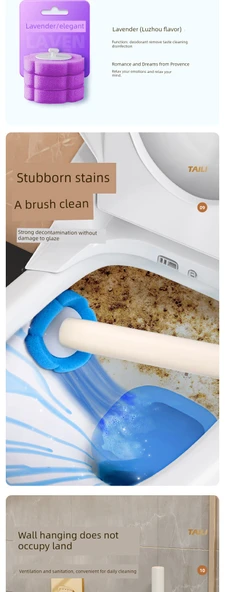 Tek Kullanımlık Tuvalet Fırçası 2'li Set - 60 Fırça Başlığı - Deniz Nanesi * 30, Limon Esansı * 20, Lavanta * 10 - Resim 11