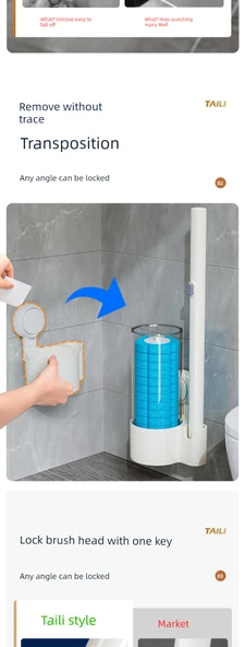 Tek Kullanımlık Tuvalet Fırçası 2'li Set - 60 Fırça Başlığı - Deniz Nanesi * 30, Limon Esansı * 20, Lavanta * 10 - Resim 7