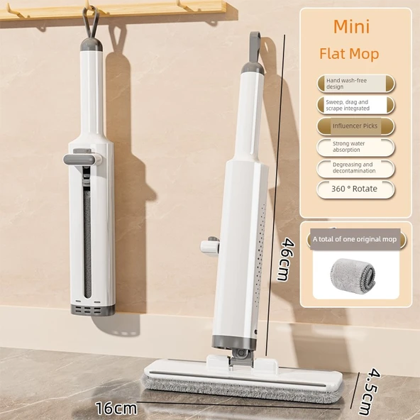 El Değmeden Mini Mop +1 Paspas (Silecek Şeritli + Aralık Fırçalı)