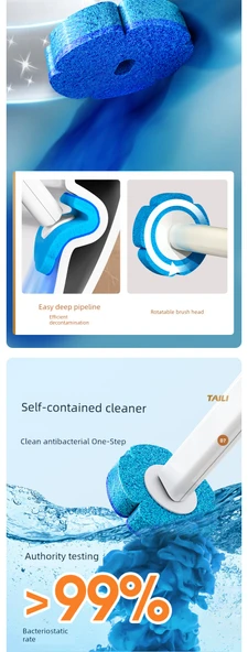 Tek Kullanımlık Tuvalet Fırçası 2'li Set - 60 Fırça Başlığı - Deniz Nanesi * 30, Limon Esansı * 20, Lavanta * 10 - Resim 10