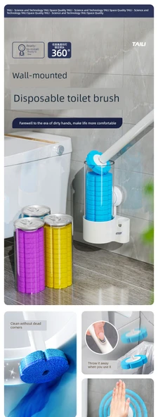 Tek Kullanımlık Tuvalet Fırçası 2'li Set - 60 Fırça Başlığı - Deniz Nanesi * 30, Limon Esansı * 20, Lavanta * 10 - Resim 5