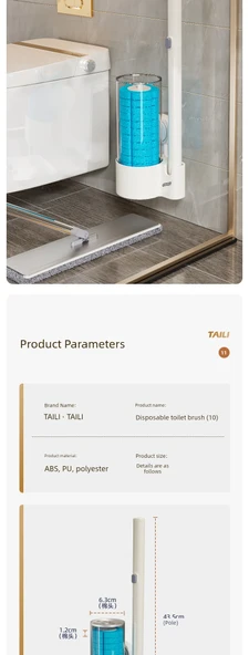 Tek Kullanımlık Tuvalet Fırçası 2'li Set - 60 Fırça Başlığı - Deniz Nanesi * 30, Limon Esansı * 20, Lavanta * 10 - Resim 12