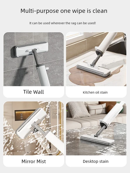 60cm Havlu Paspaslı El Değmeden Mini Mop +1 Paspas (Silecekli) - 3