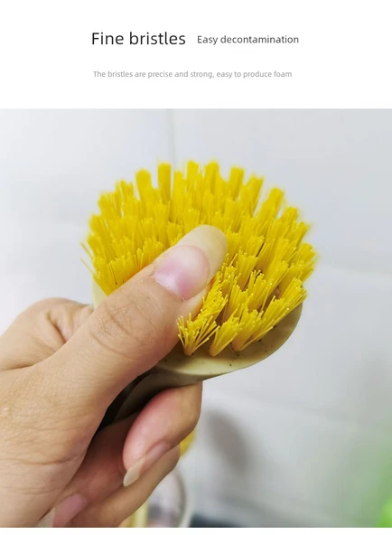 Yapışmaz Uzun Saplı Mutfak Temizleme Fırçası - 2 Adet Tencere Fırçası (Sıcak) - Resim 10