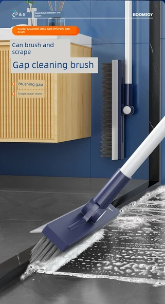 Yer ve Tuvalet Temizleme Fırçası - V Şekilli Aralık Fırçası + Silecek + Paspas Aparatı - Resim 8