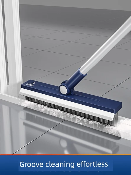 Yer ve Tuvalet Temizleme Fırçası - V Şekilli Aralık Fırçası + Silecek + Paspas Aparatı - Resim 5