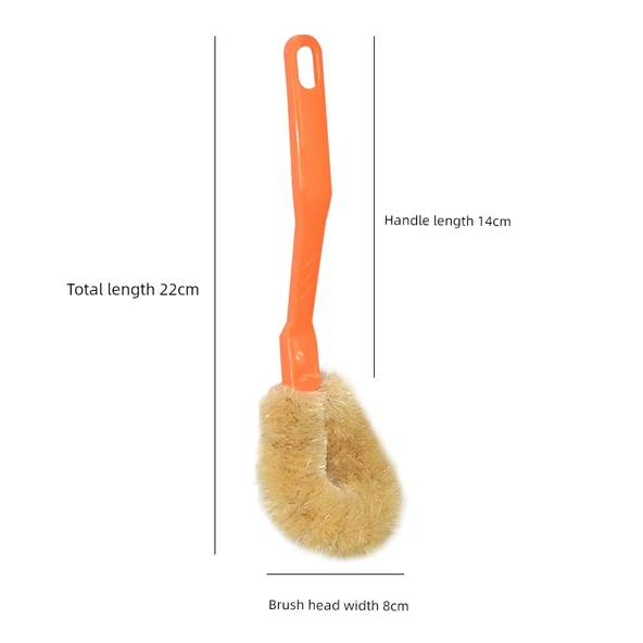 Yapışmaz Uzun Saplı Mutfak Temizleme Fırçası - 2 Adet Tencere Fırçası (Sıcak) - Resim 5