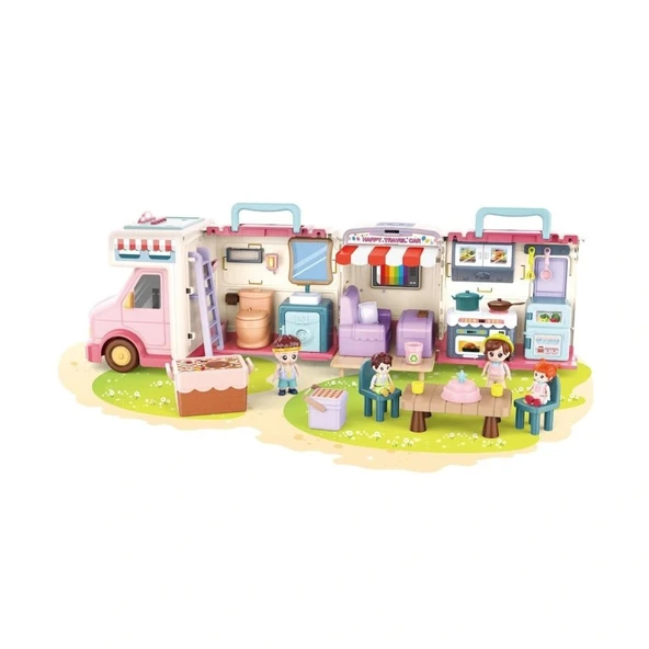 Nessiworld G0021 Sesli Aksesuarlı Açılıp Katlanabilir Karavan -Vardem Oyuncak - Resim 3