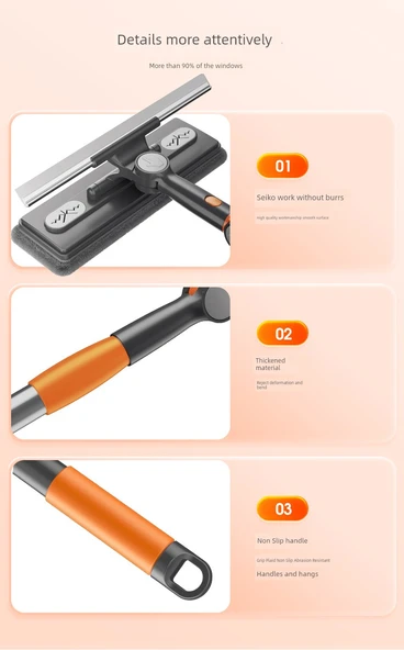 Çift Taraflı Cam Temizleyici - [32-7.5cm] - 2 Bezli - Resim 11