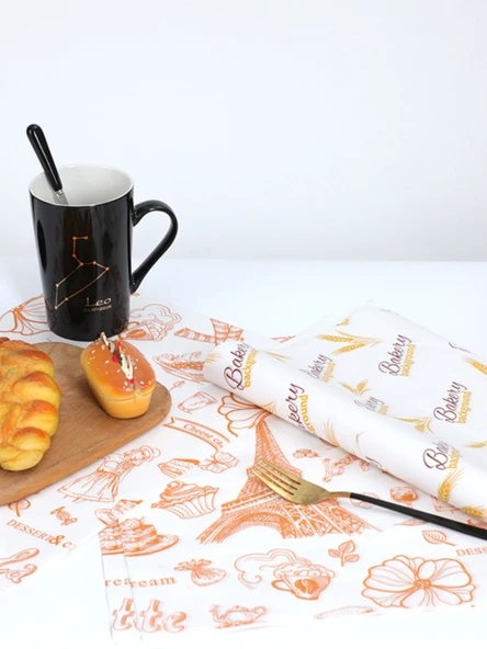 Yağ Geçirmeyen Tek Kullanımlık Fırın Kağıdı - Ekmek Desenli 50 Adet + 5 Karışık Desen (50 Adet) - Resim 4