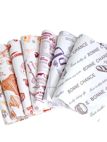 Yağ Geçirmeyen Tek Kullanımlık Fırın Kağıdı - Ekmek Desenli 50 Adet + 5 Karışık Desen (50 Adet) - Resim 5