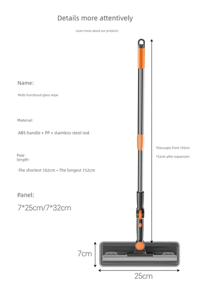 Cam Temizleyici - [25-7cm] - 2 Bezli / Temizleyici Sprey / Duvar Klipsi - 12