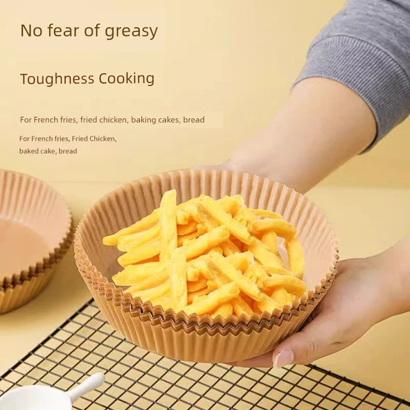 Airfryer Kağıt Altlığı - Kalın 500 Adet - Yağ Emici, Yüksek Isıya Dayanıklı - Resim 3
