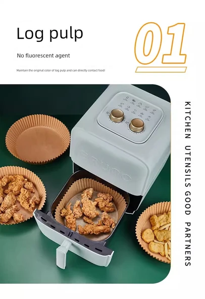 Airfryer Kağıt Altlığı - Kalın 500 Adet - Yağ Emici, Yüksek Isıya Dayanıklı - Resim 10