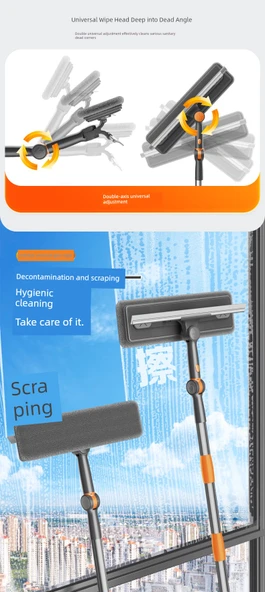 Çift Taraflı Cam Temizleyici - [32-7.5cm] - 2 Bezli - Resim 7