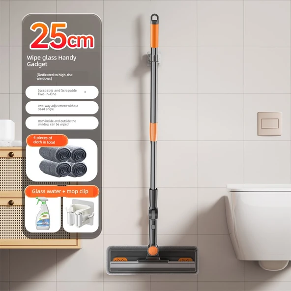 Cam Temizleyici - [25-7cm] - 4 Bezli / Temizleyici Sprey / Duvar Klipsi