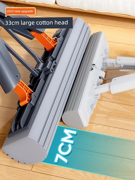 28cm Kalınlaştırılmış Nemlendirici Pamuk Başlıklı Sünger Paspas - Silah Grisi - 4 Başlıklı - Resim 4