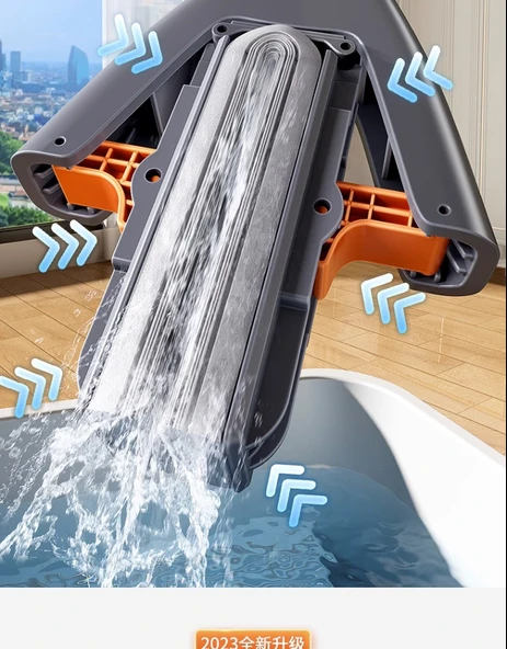 28cm Kalınlaştırılmış Nemlendirici Pamuk Başlıklı Sünger Paspas - Silah Grisi - 4 Başlıklı - Resim 10