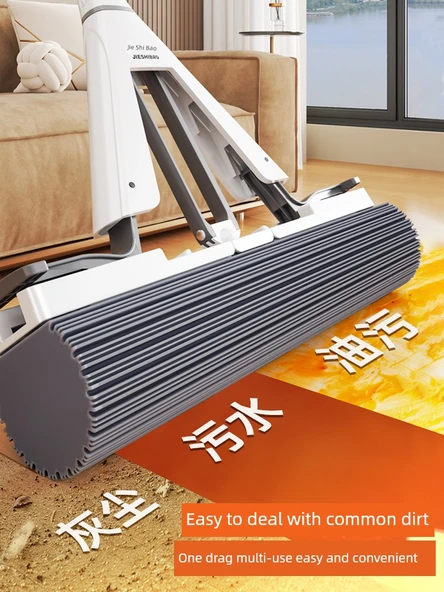 28cm Çift Kanatlı Sıkma Paspas Seti - 1 Adet Hızlı Yumuşayan Pamuk Başlık + 1 Metre 3 Kademeli Sap - Resim 5