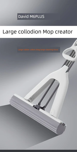 33cm Katlanabilir Sünger Paspas - Beyaz - 4 Yedek Başlıklı - 7
