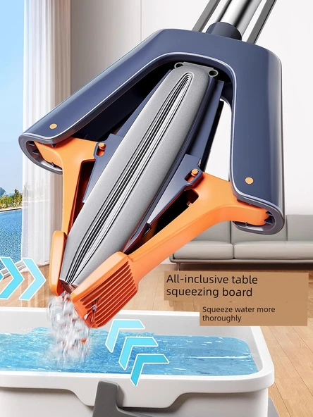 28cm Sünger Paspas + 2 Nem Tutucu Başlık + Paspas Klipsi - Paslanmaz Çelik Saplı - Resim 2