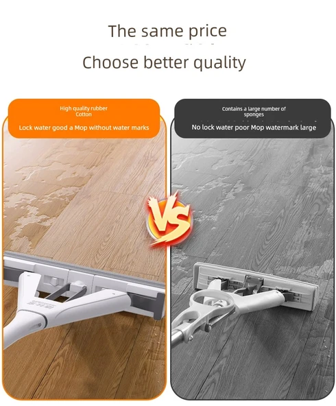 28cm Çift Kanatlı Sıkma Paspas Seti - 1 Adet Hızlı Yumuşayan Pamuk Başlık + 1 Metre 3 Kademeli Sap - Resim 11