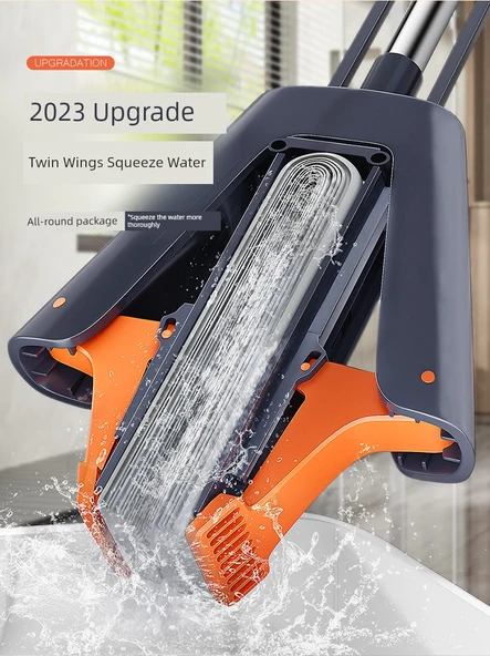 38cm Sünger Paspas + 2 Nem Tutucu Başlık - Güçlendirilmiş Paslanmaz Çelik Saplı - Resim 7