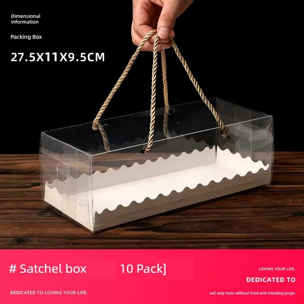 Askılı Rulo Pasta Paketleme Kutusu - 10'lu Paket