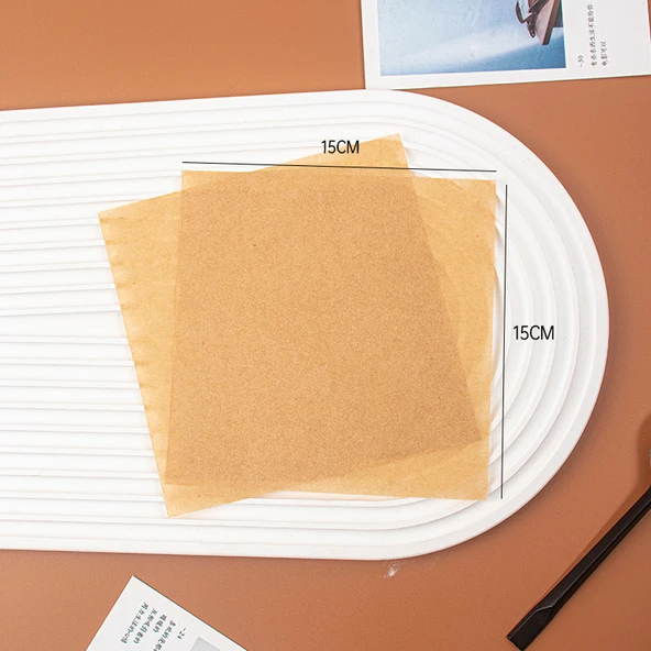 Yağa Dayanıklı Pişirme Kağıdı - Kraft 15x15, 100 Adet