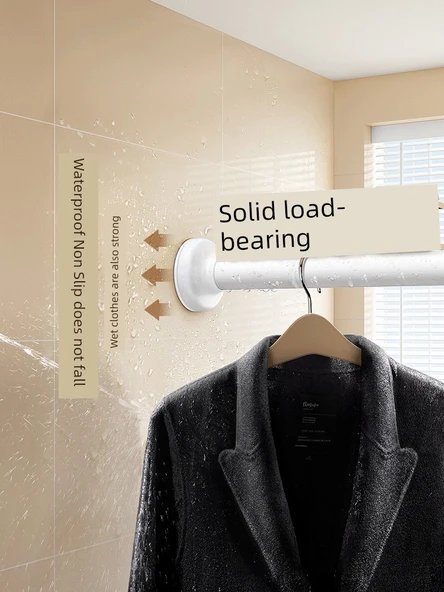 Paslanmaz Çelik Teleskopik Elbise Kurutma Askısı - 3.7~4.4 Metre - Buzlu Siyah (Çift Rulmanlı 33 mm Çap) - Resim 6