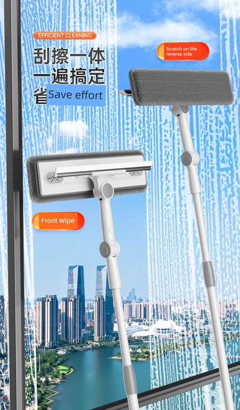 Çift Taraflı Cam Temizleme Aparatı 26cm + 1 Bez - 9