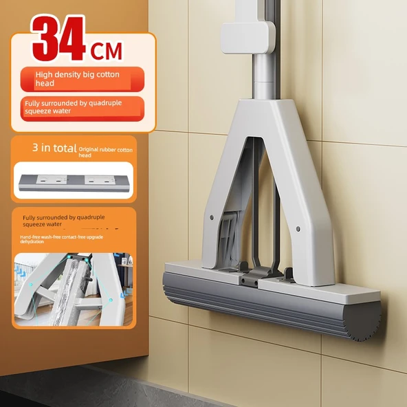 Paslanmaz Çelik 34cm Sünger Paspas - 3 Başlıklı
