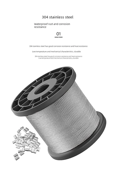 304 Paslanmaz Çelik Halat - 10 m, 0.8mm (7x7) - Resim 9