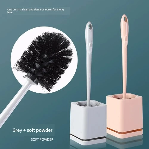 Gri 1 + Soft Pudra 1 Deliksiz Süzülebilir Tuvalet Fırçası (2'li Paket)