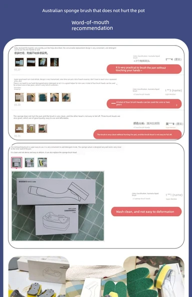 Bulaşık Yıkama Fırçası - 1 Sap + 1 Sünger Fırça Başlığı - Resim 9