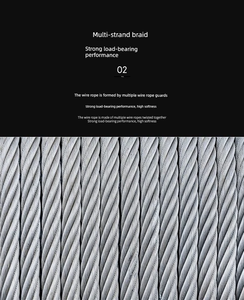 304 Paslanmaz Çelik Halat - 2 m, 2.0mm (7x19 Yumuşak) - Resim 10