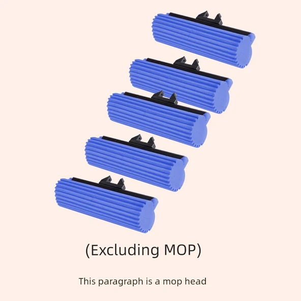 20cm Çıtçıtlı Pamuk Paspas Başlığı 5'li Paket Mavi (Paspas Hariç)