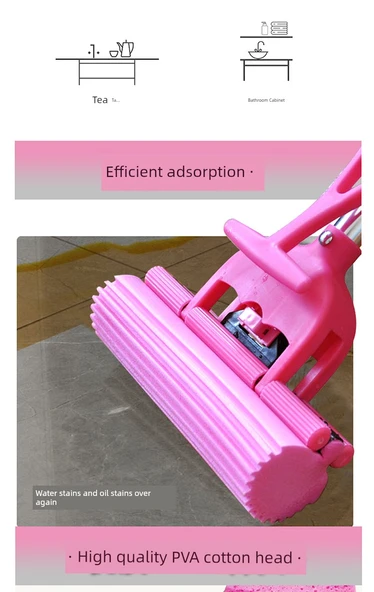 Mini Rulo Sünger Paspas Mavi Set +3 Başlık (Toplam 4 Başlıklı, Sabit) - 10