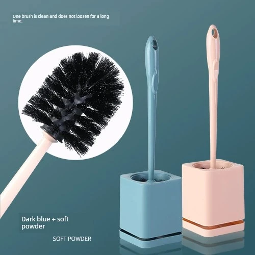 Koyu Mavi + Soft Pudra Deliksiz Süzülebilir Tuvalet Fırçası (2'li Paket)