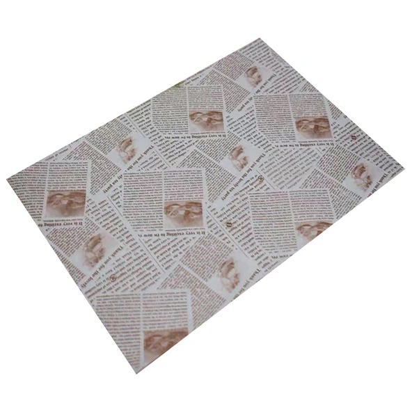 Yağa Dayanıklı Fırın Kağıdı - Silikonlu İngilizce Desenli 38*28cm 1000 Adet