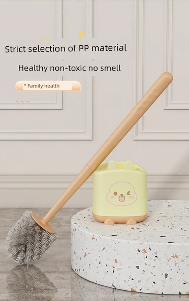 Duvara Monte Çizgi Film Tuvalet Fırçası Seti - Pembe + Sarı (2 Adet) - Resim 12