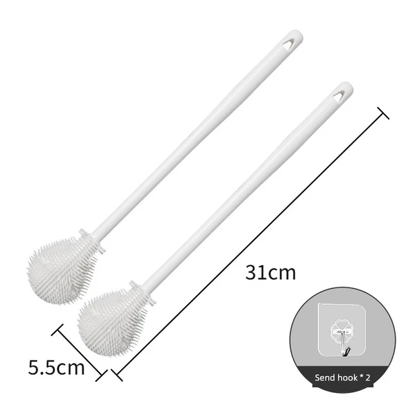 Çıkarılabilir Uzun Saplı Bardak Fırçası - Beyaz 2'li Paket