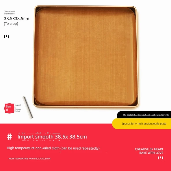 Yüksek Isıya Dayanıklı Fırın Matı - Çift Taraflı Düz/Kesik 38.5x38.5 cm - 1 Adet