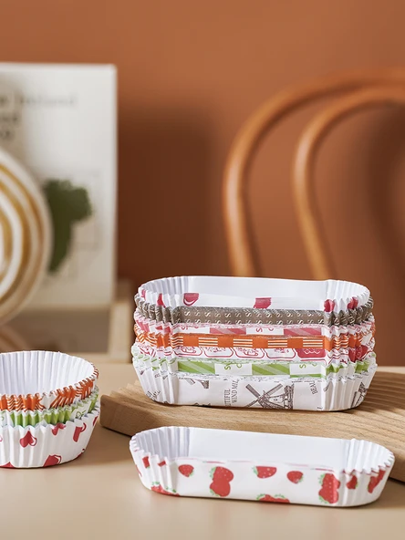 Kek Kağıdı Kabı - Tekne Şekilli Kalp Desenli 200 Adet - Resim 3