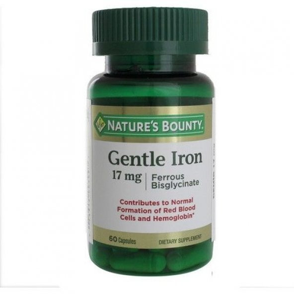 Natures Bounty Gentle Iron 17 MG 60 Kapsül