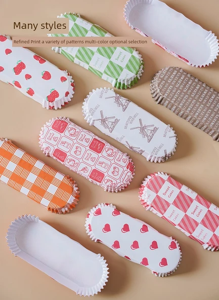 Kek Kağıdı Kabı - Tekne Şekilli Kalp Desenli 200 Adet - Resim 12