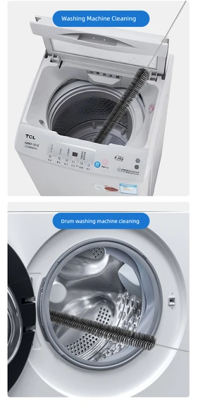 Çamaşır Makinesi Temizleme Fırçası - [2'li Paket] 70cm Uzun Saplı + 2 Paket Temizleyici - 12