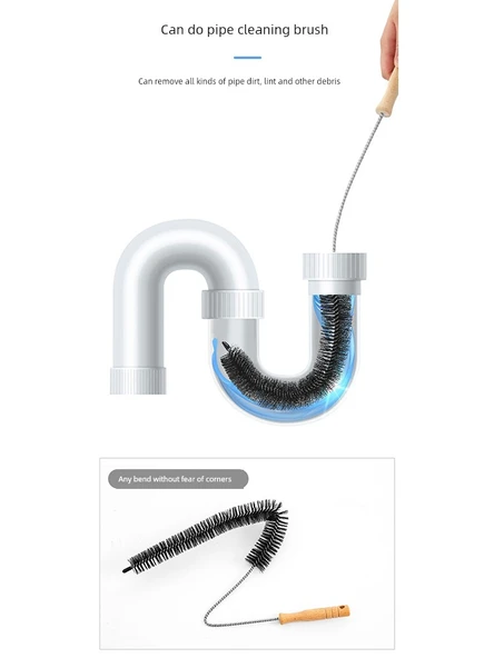 Çamaşır Makinesi Temizleme Fırçası - [2'li Paket] 70cm Uzun Saplı + 2 Paket Temizleyici - 5