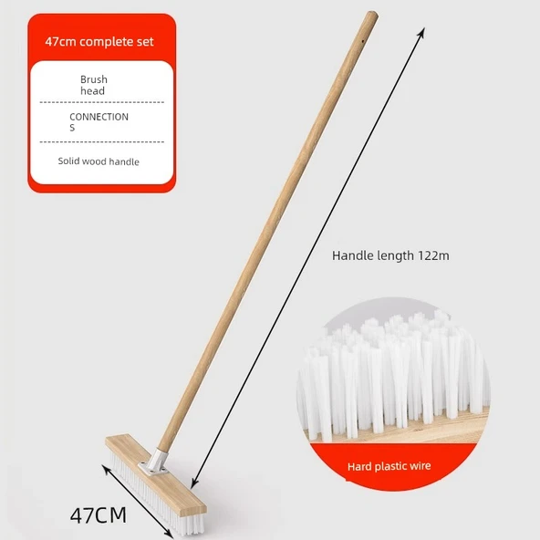 Zemin Temizleme Fırçası - 47cm - Sert Plastik + 1 Yedek Başlık